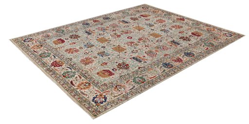 Close-up detail of New Haj-jalili rug from Pakistan showing Wool weave