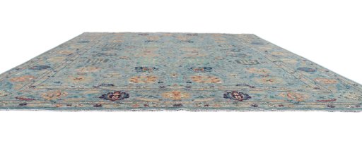 Corner detail of New Haj-jalili rug showing border pattern and Wool pile