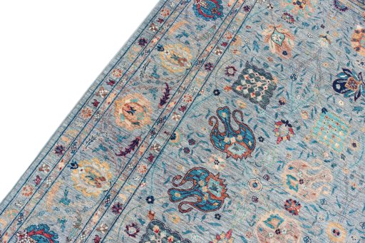 Backside of handmade New Haj-jalili rug showing knot structure and weave density