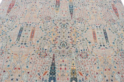 Close-up detail of New Haj-jalili rug from Pakistan showing Wool weave