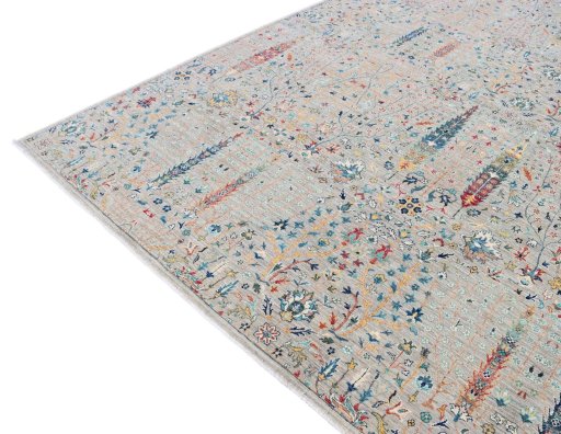 Full view of New Haj-jalili rug from Pakistan, 370 × 265 cm in Gray tones