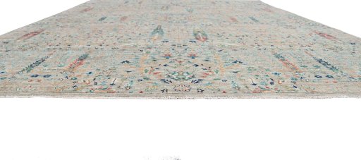 Corner detail of New Haj-jalili rug showing border pattern and Wool pile