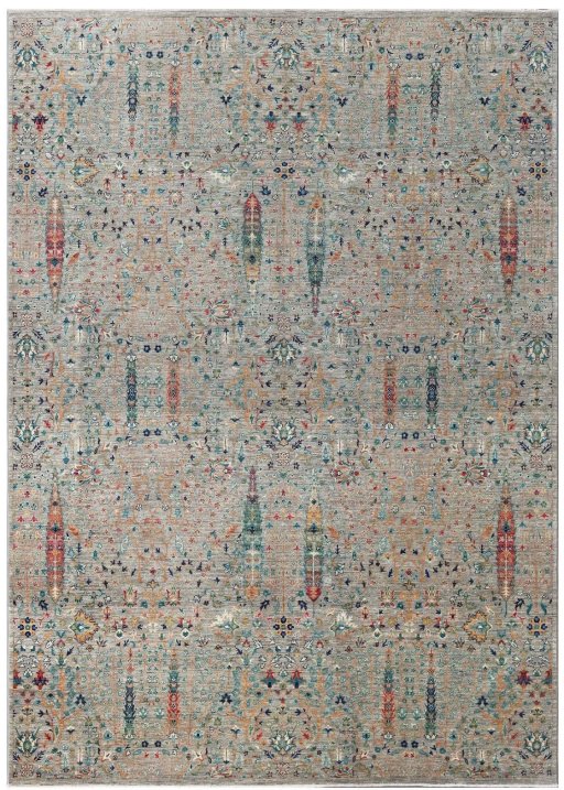 Full view of New Haj-jalili rug from Pakistan, 370 × 264 cm in Gray tones
