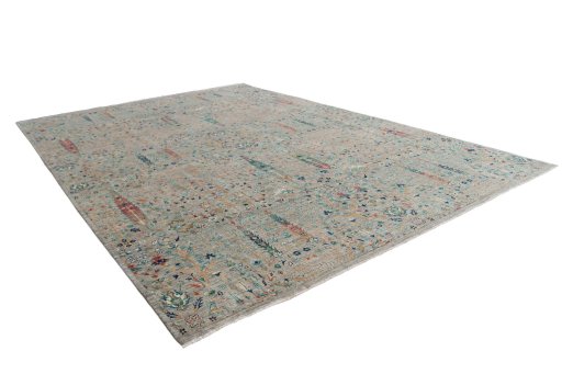 Close-up detail of New Haj-jalili rug from Pakistan showing Wool weave