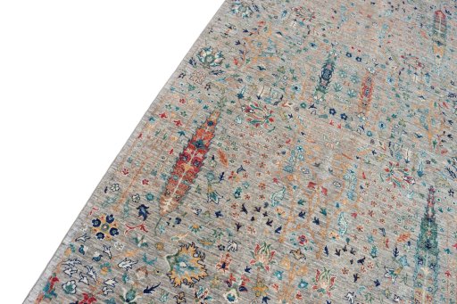 Backside of handmade New Haj-jalili rug showing knot structure and weave density