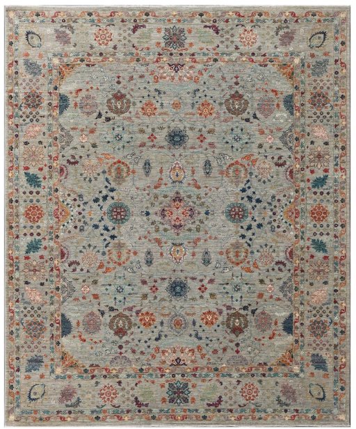 Full view of New Haj-jalili rug from Pakistan, 300 × 247 cm in Beige tones