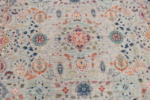 Close-up detail of New Haj-jalili rug from Pakistan showing Wool weave