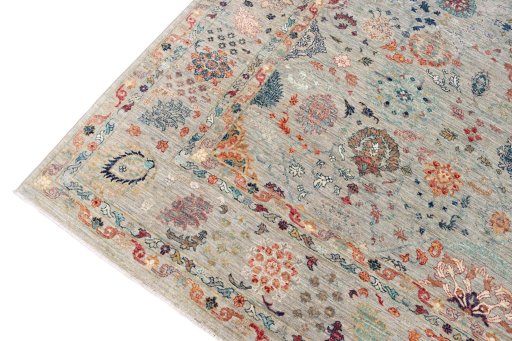 Full view of New Haj-jalili rug from Pakistan, 300 × 247 cm in Beige tones