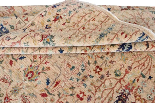 Surface texture of New Haj-jalili rug with natural Wool and intricate pattern
