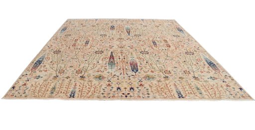Surface texture of New Haj-jalili rug with natural Wool and intricate pattern
