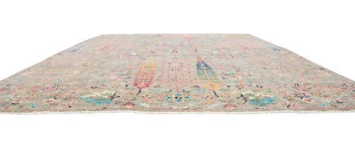 Corner detail of New Haj-jalili rug showing border pattern and Wool pile