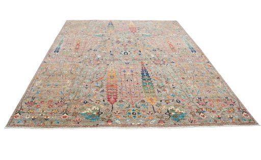 Surface texture of New Haj-jalili rug with natural Wool and intricate pattern