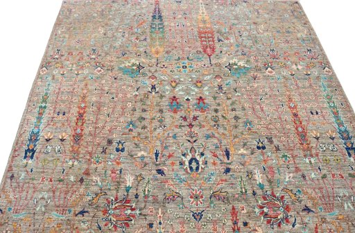 Close-up detail of New Haj-jalili rug from Pakistan showing Wool weave