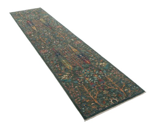 Close-up detail of New Haj-jalili rug from Pakistan showing Wool weave
