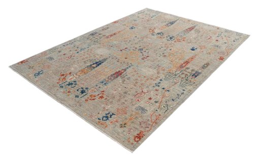 Corner detail of New Haj-jalili rug showing border pattern and Wool pile