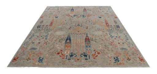 Surface texture of New Haj-jalili rug with natural Wool and intricate pattern