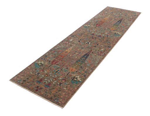 Corner detail of New Haj-jalili rug showing border pattern and Wool pile
