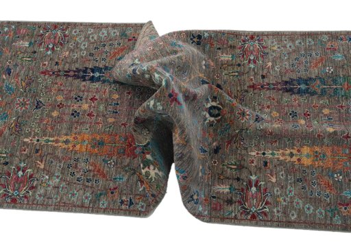 Close-up detail of New Haj-jalili rug from Pakistan showing Wool weave
