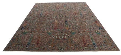 Surface texture of New Haj-jalili rug with natural Wool and intricate pattern