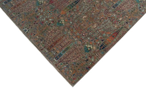 Backside of handmade New Haj-jalili rug showing knot structure and weave density