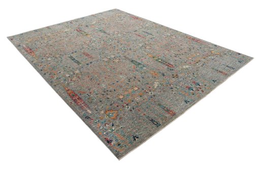 Corner detail of New Haj-jalili rug showing border pattern and Wool pile