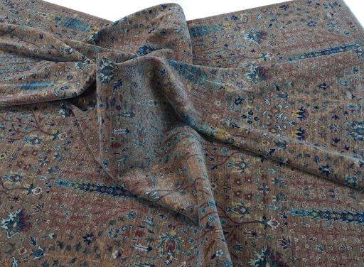 Close-up detail of New Haj-jalili rug from Pakistan showing Wool weave