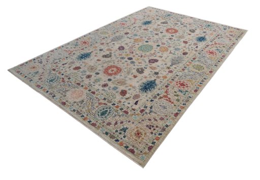 Close-up detail of New Haj-jalili rug from Pakistan showing Wool weave