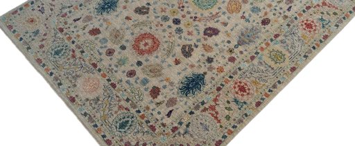 Backside of handmade New Haj-jalili rug showing knot structure and weave density