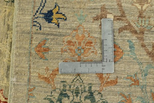 Backside of handmade New Haj-jalili rug showing knot structure and weave density