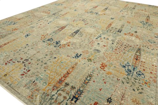 Close-up detail of New Haj-jalili rug from Pakistan showing Wool weave