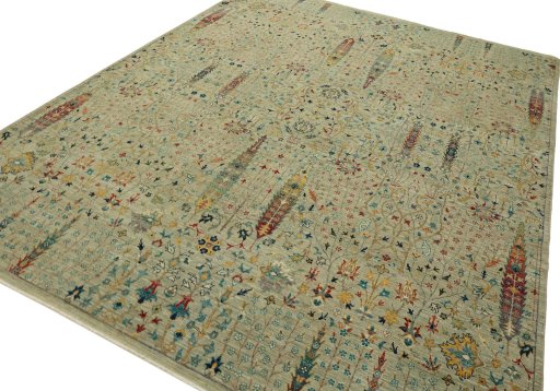 Close-up detail of New Haj-jalili rug from Pakistan showing Wool weave
