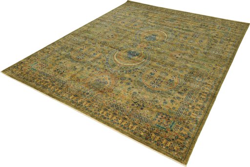 Close-up detail of New Haj-jalili rug from Pakistan showing Wool weave