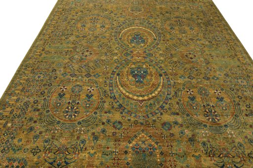 Backside of handmade New Haj-jalili rug showing knot structure and weave density