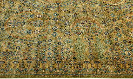 Full view of New Haj-jalili rug from Pakistan, 307 × 246 cm in Green tones