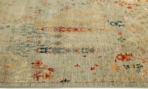 Full view of New Haj-jalili rug from Pakistan, 300 × 204 cm in Gray tones