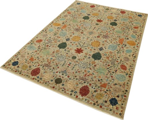 Corner detail of New Haj-jalili rug showing border pattern and Wool pile