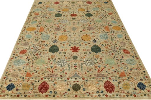 Surface texture of New Haj-jalili rug with natural Wool and intricate pattern