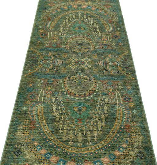 Central medallion detail of New Haj-jalili rug from Pakistan