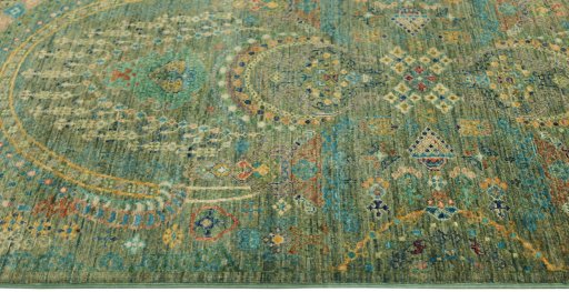 Close-up detail of New Haj-jalili rug from Pakistan showing Wool weave