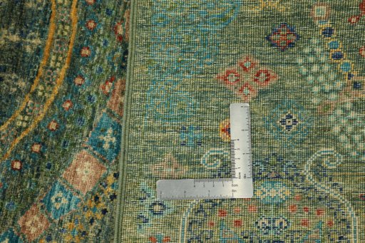 Close-up detail of New Haj-jalili rug from Pakistan showing Wool weave