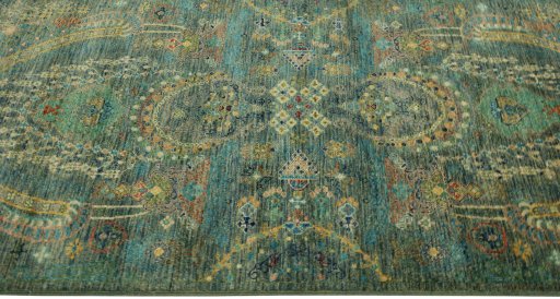 Close-up detail of New Haj-jalili rug from Pakistan showing Wool weave