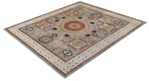 Surface texture of New Mamluk rug with natural Wool and intricate pattern