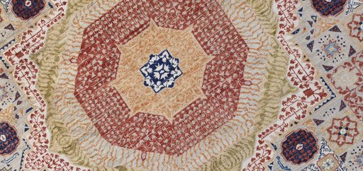 Close-up detail of New Mamluk rug from Pakistan showing Wool weave