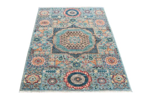 Surface texture of New Mamluk rug with natural Wool and intricate pattern
