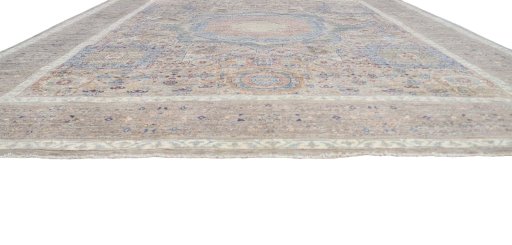 Corner detail of New Mamluk rug showing border pattern and Wool pile