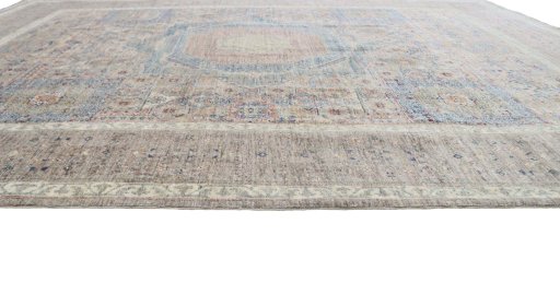Close-up detail of New Mamluk rug from Pakistan showing Wool weave