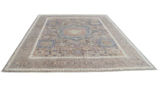 Surface texture of New Mamluk rug with natural Wool and intricate pattern