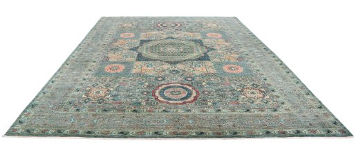 Surface texture of New Mamluk rug with natural Wool and intricate pattern