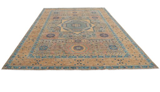 Surface texture of New Mamluk rug with natural Wool and intricate pattern