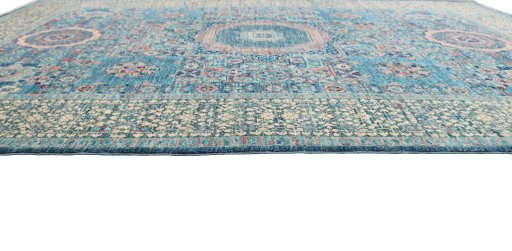 Close-up detail of New Mamluk rug from Pakistan showing Wool weave